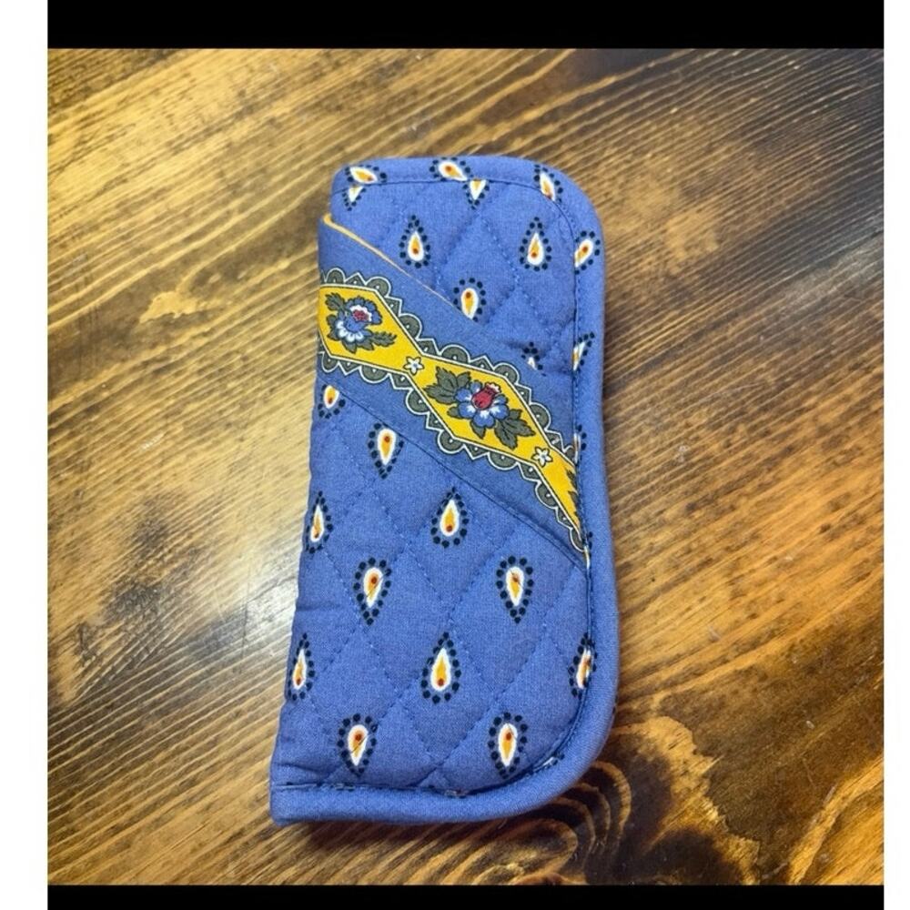 Vera Bradley Quilted Glasses Case in Blue and Yellow Pattern